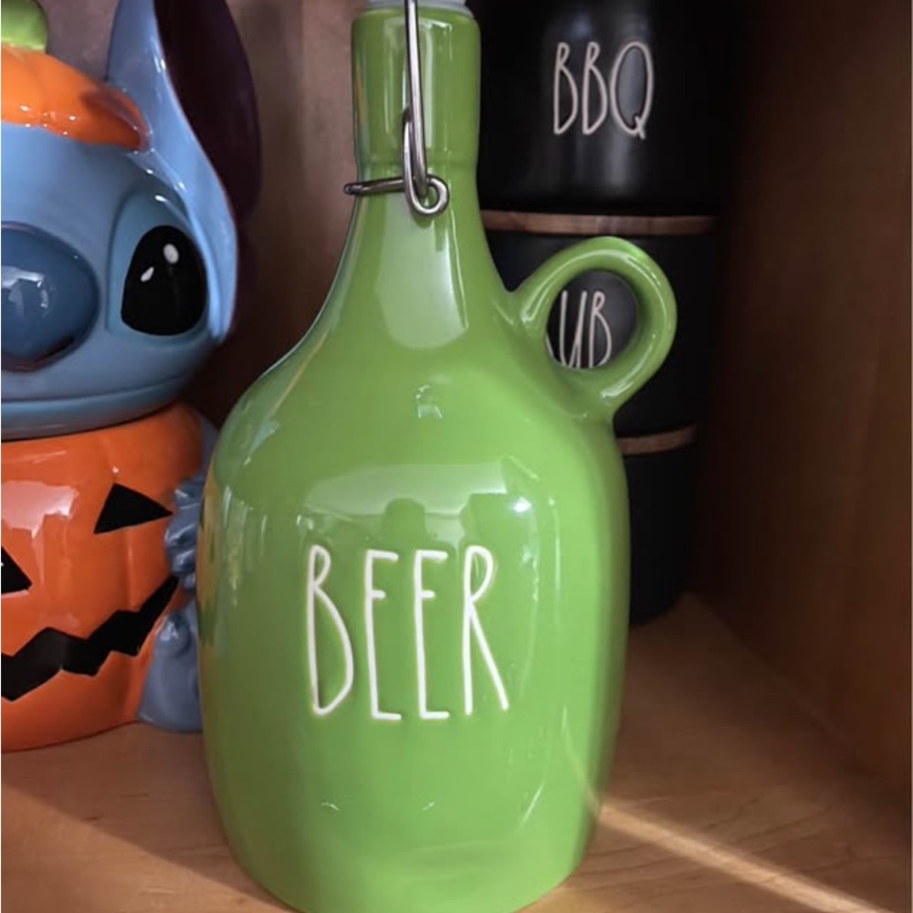Green Ceramic Rae Dunn  Beer Jug